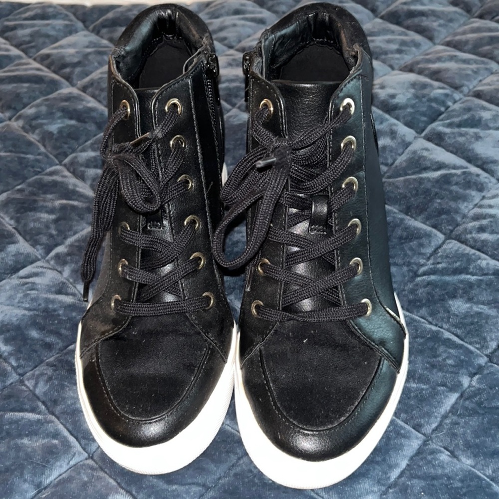 Aldo black wedge sneakers